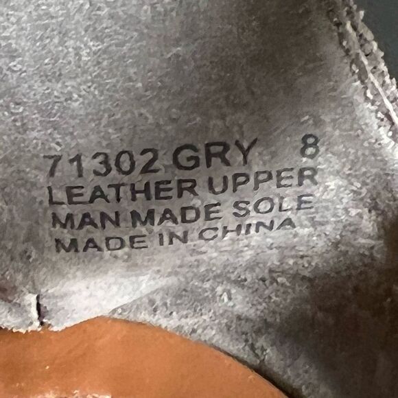 Womens MINNETONKA Maui Grey Leather Fringe Ankle Strap Sandals / Size 8 - Picture 8 of 8